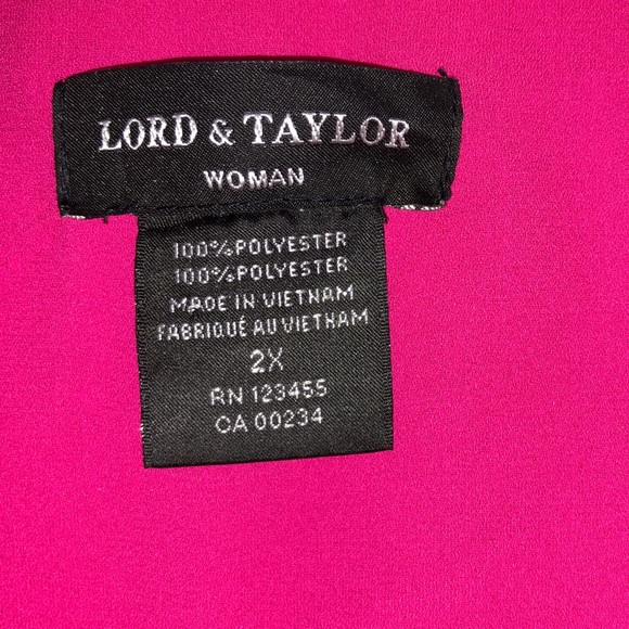 Lord & Taylor Fuchsia long sleeved blouse - Picture 3 of 5